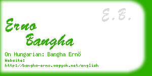 erno bangha business card