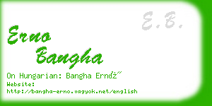 erno bangha business card